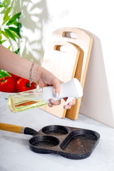 HOMENIVA 2 Adet Cam Yağlık Sirkelik – Beyaz Sprey Yağdanlık 225 ml