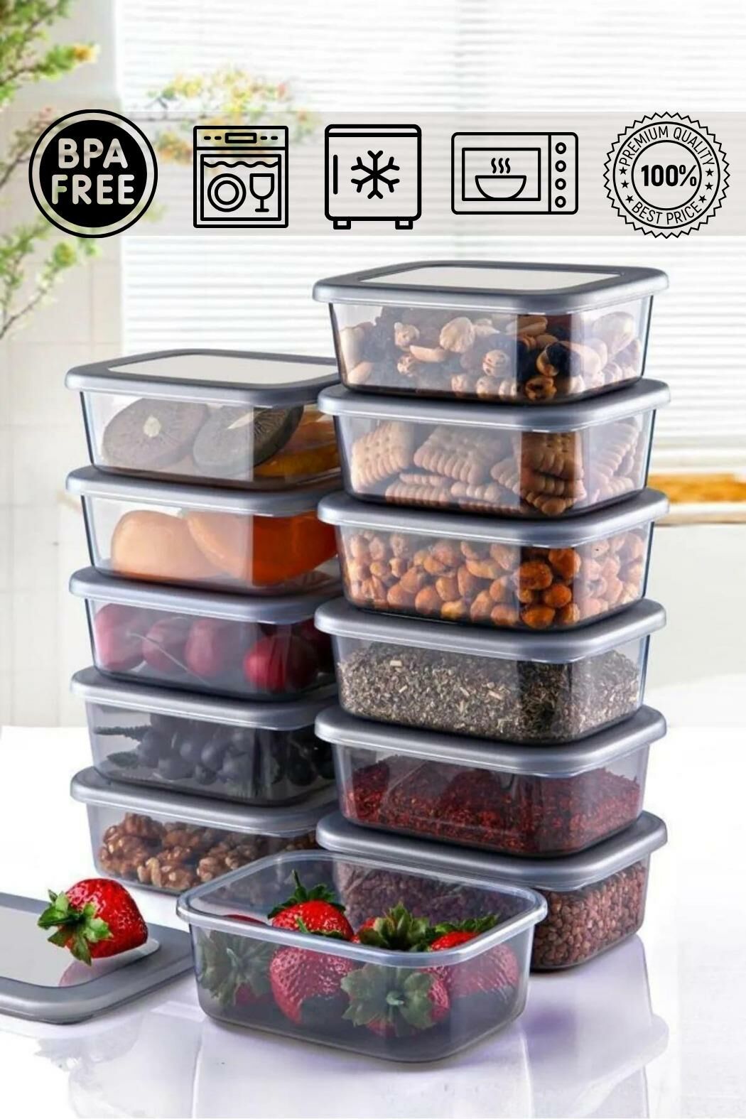 HOMENIVA Lunch Box Kahvaltılık Saklama Kabı 12'li