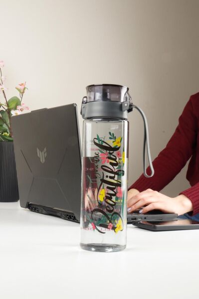 HOMENIVA 1 Adet Desenli Su Matarası 800 ML