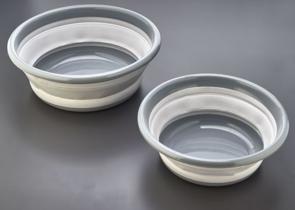 HOMENIVA 2 Adet Yuvarlak Katlanabilir Badya Set – 2 Boy Katlanır Leğen 9L – 5L