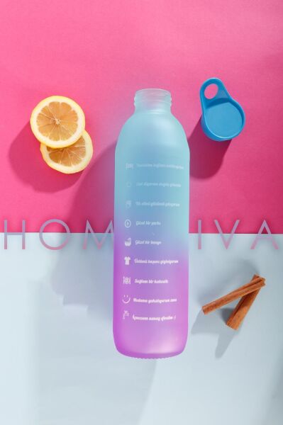 HOMENIVA Cam Motivasyonlu Matara 1 Lt Mor