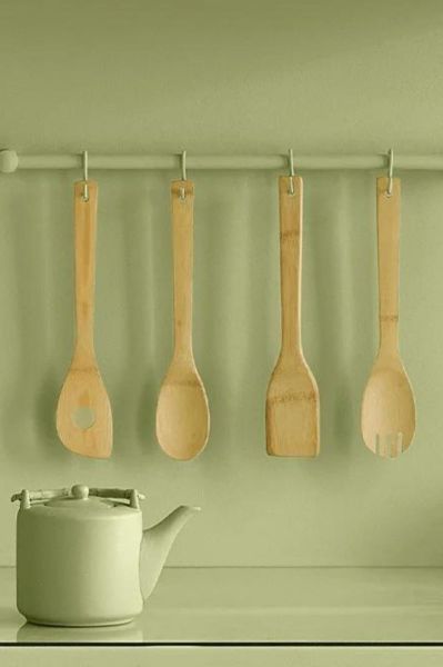 HOMENIVA 4 Parça Ahşap Servis Seti – Kaşık Spatula Seti
