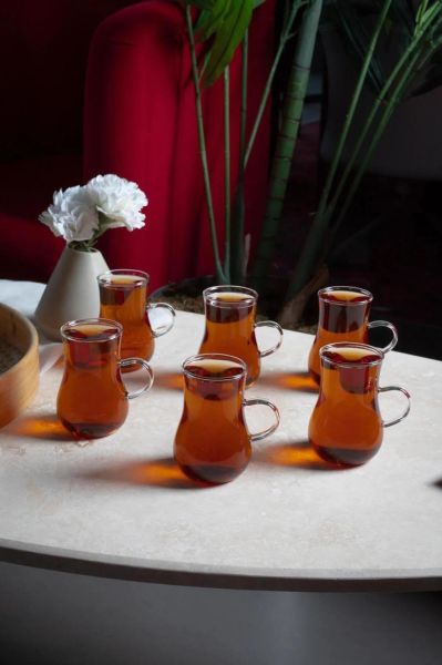 HOMENIVA Borosilikat 6’lı Çay Bardağı 200 ml