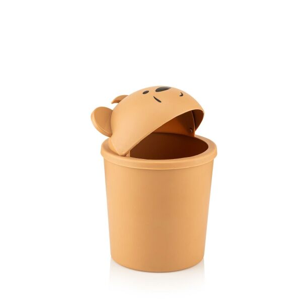 HOMENIVA Bears Mini Masaüstü Çöp Kutusu 1 LT Sütlü Kahve