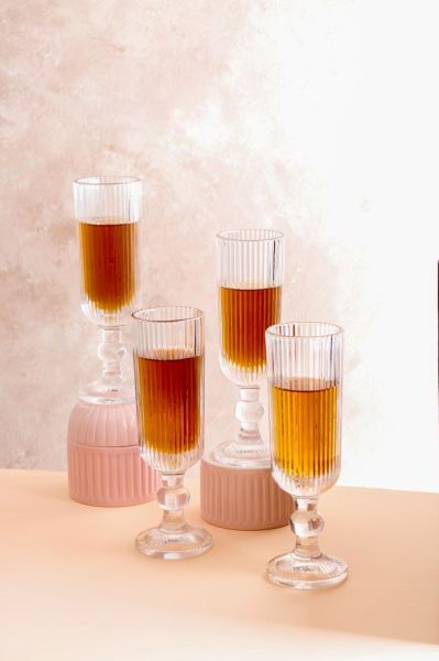 HOMENIVA Aster 4 Adet Uzun Cam Kadeh – Kahve Yanı Bardak 160 ML
