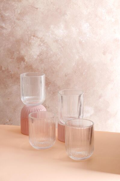 HOMENIVA Aster 4 Adet Cam Bardak 275 ML