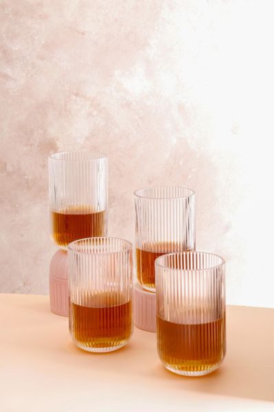 HOMENIVA Aster 4 Adet Cam Bardak 440 ML
