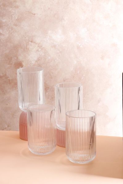 HOMENIVA Aster 4 Adet Cam Bardak 440 ML