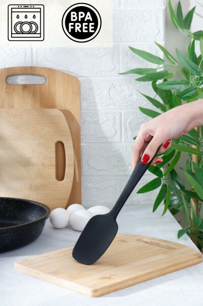 HOMENIVA 1 Adet Siyah Silikon Spatula