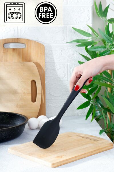 HOMENIVA 1 Adet Siyah Silikon Yan Spatula