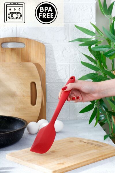 HOMENIVA 1 Adet Kırmızı Silikon Yan Spatula