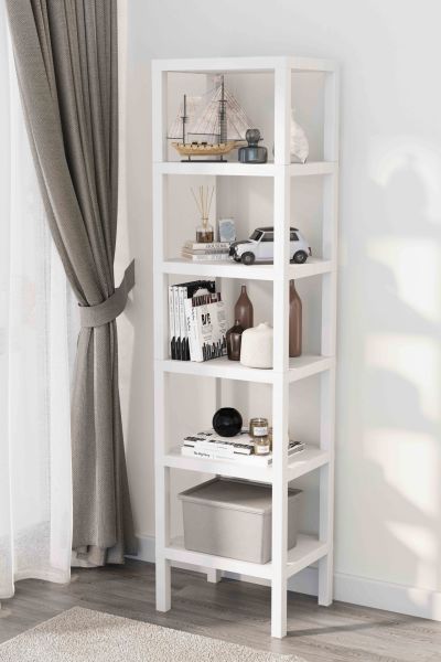 HOMENIVA 6 Katlı Ombeg Düzenleyici Banyo Rafı, Havluluk, Deterjanlık Makyaj Organizer Beyaz