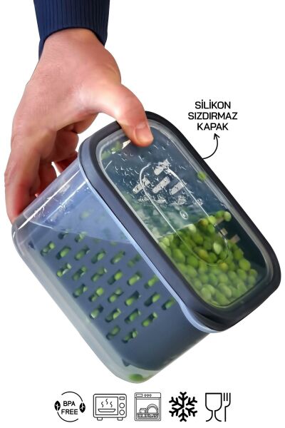 18 Parça Şeffaf Fresh Süzgeçli Buzdolabı Saklama Seti