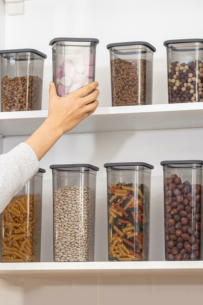 HOMENIVA 12'li Vakumlu Silikon Kapaklı Mega Erzak Saklama Kabı Seti-4x(0,55LT 1,2 LT 1,75LT)