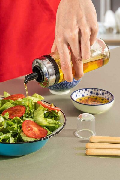 HOMENIVA 2'li Set Premium Damlatmaz Yağlık Sosluk ve Sprey Yağlık Sosluk 245cc