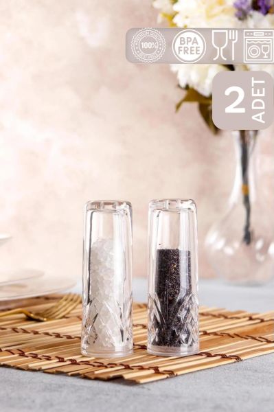HOMENIVA Agave 2 Adet Cam Tuz ve Karabiberlik Seti – Tuzluk ve Karabiberlik
