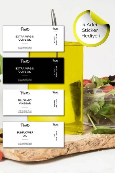 HOMENİVA 1 Adet Molivet 500 ml Silver Kapak Cam Yağdanlık-Sirkelik-Sosluk