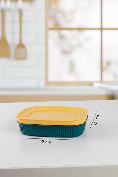 HOMENIVA 6 Adet Mini Saklama Kabı - Kapaklı Buzdolabı Kabı Yeşil
