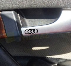 Audi Logo Kapı Kolu Torpido Oto Sticker Çıkartma Yapıştırma 6 Ad