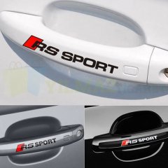 Audi Rs Sport Logo Jant Kapı Kolu Oto Sticker Etiket Yapıştırma Kaliteli Folyo 10 x 1.5 Cm 4 Adet