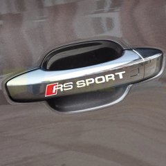 Audi Rs Sport Logo Jant Kapı Kolu Oto Sticker Etiket Yapıştırma Kaliteli Folyo 10 x 1.5 Cm 4 Adet