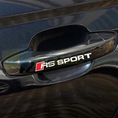 Audi Rs Sport Logo Jant Kapı Kolu Oto Sticker Etiket Yapıştırma Kaliteli Folyo 10 x 1.5 Cm 4 Adet