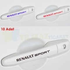 Renault Sport Kapı Kolu Jant Oto Sticker Yapıştırma Etiket 10 Adet