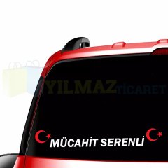 Kişiye Özel İsim Türk Bayrağı Oto Sticker Yapıştırma Etiket 2 Adet