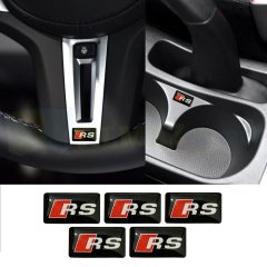 Audi Rs Logo Direksiyon Vites Torpido Damla Oto Sticker Etiket 2 Adet