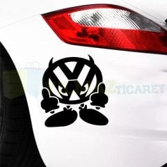 Volkswagen Logo Orta Parmak Oto Sticker Araba Yapıştırma Etiket