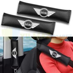 Mini Cooper Logo Emniyet Kemer Pedi Nakış Işleme 2 Adet Yüksek Kalite 23 X 6 Cm