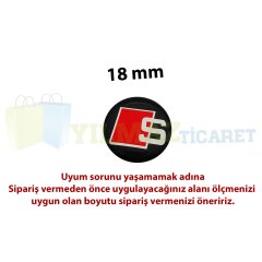 Audi S Logo Joystick Klima Teyp Düğme Damla Silikon Sticker Etiket Arma 4 Adet