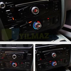 Audi S Logo Joystick Klima Teyp Düğme Damla Silikon Sticker Etiket Arma 4 Adet