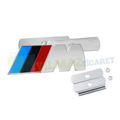 BMW M Logo 3'Lü Set Panjur Izgara Vidalı Bagaj Anahtarlık Metal