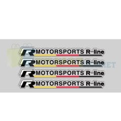 Volkswagen R Line Motorsport Ayna Kapı Kolu Jant Oto Sticker 4 Ad
