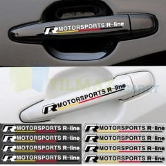 Volkswagen R Line Motorsport Ayna Kapı Kolu Jant Oto Sticker 4 Ad