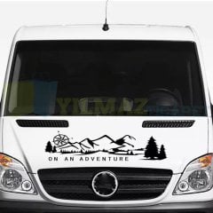 Bir Macerada Orman Pusula Dağ Kamp Karavan Çekme Oto Sticker Etiket 2 Adet