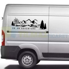 Bir Macerada Orman Pusula Dağ Kamp Karavan Çekme Oto Sticker Etiket 2 Adet