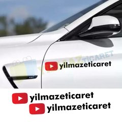 Kişiye Özel Youtube Adresi Sticker Etiket Yapıştırma 2 Adet