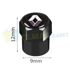 Renault Logo Sibop Kapağı 1 Takım 4 Adet Paslanmaz Çelik Siyah
