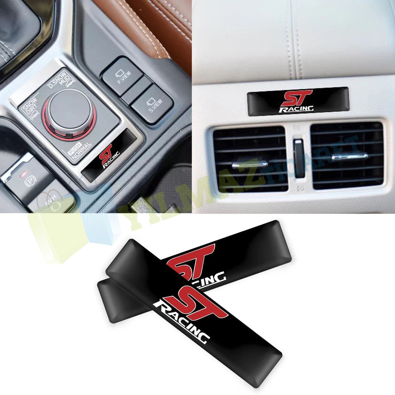 Ford St Racing Kapı Kolu Torpido Ayna Damla Sticker Etiket 2 Adet