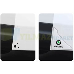 Skoda Logo Kapı Kenar Köşe Koruyucu Çarpma Çizilme Önleyici Silikon Şeffaf Damla Etiket 1 Çift