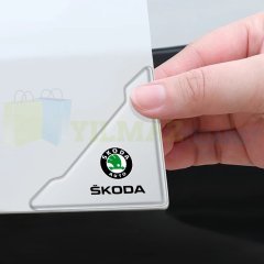 Skoda Logo Kapı Kenar Köşe Koruyucu Çarpma Çizilme Önleyici Silikon Şeffaf Damla Etiket 1 Çift