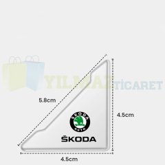 Skoda Logo Kapı Kenar Köşe Koruyucu Çarpma Çizilme Önleyici Silikon Şeffaf Damla Etiket 1 Çift