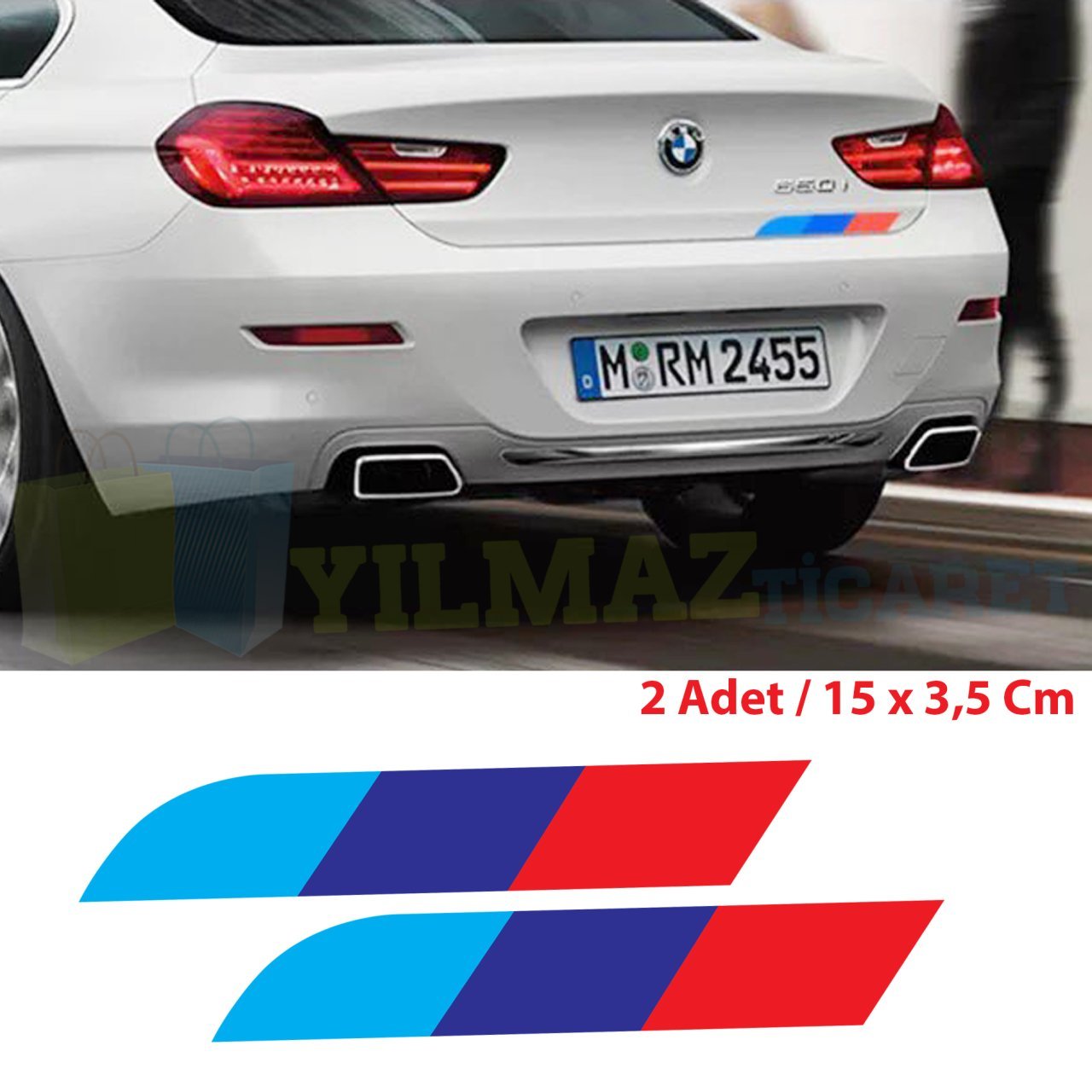 Bmw M Logo Marşpiyel Kapı Altı Tampon Bagaj Oto Sticker 2 Ad