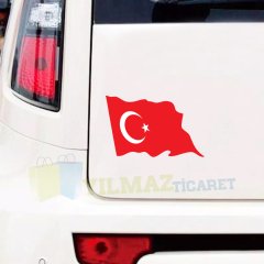 Türk Bayrağı Ön Arka Cam Oto Sticker Araba Etiket Yapıştırma