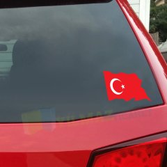 Türk Bayrağı Ön Arka Cam Oto Sticker Araba Etiket Yapıştırma