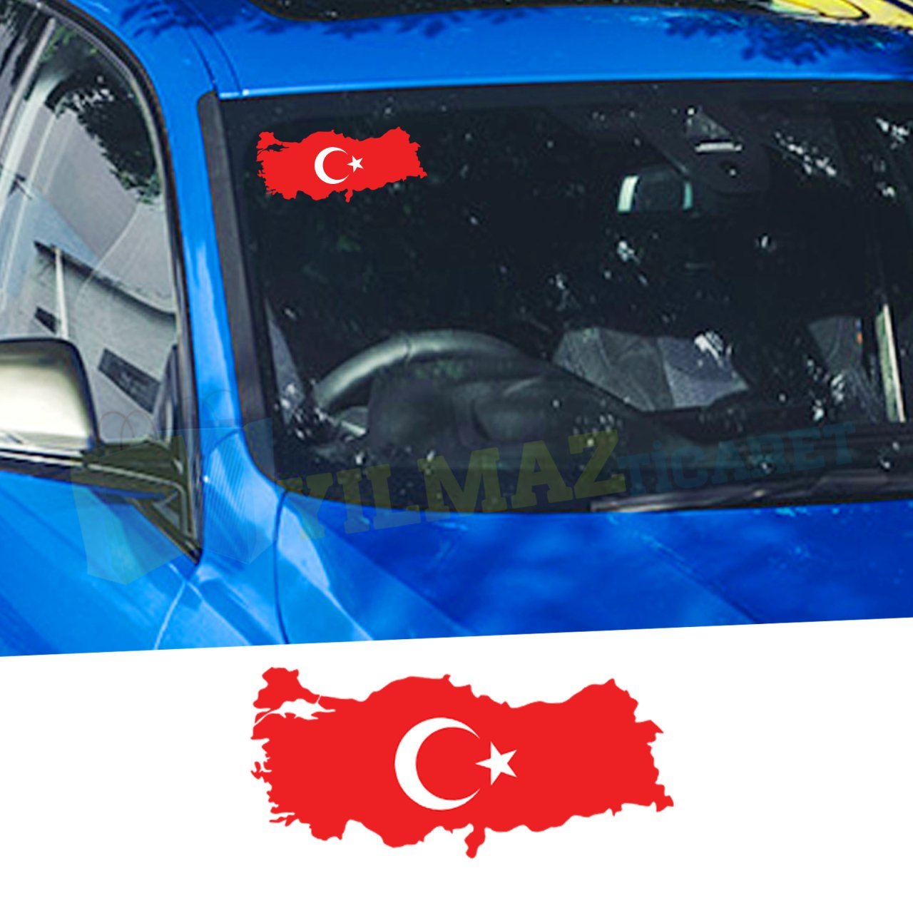 Türk Bayrağı Türkiye Ön Arka Cam Oto Sticker Etiket Çıkartma 1 Ad