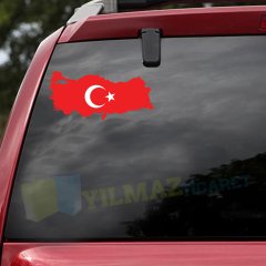 Türk Bayrağı Türkiye Ön Arka Cam Oto Sticker Etiket Çıkartma 1 Ad
