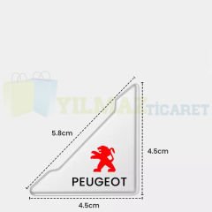 Peugeot Logo Kapı Kenar Köşe Koruyucu Çarpma Çizilme Önleyici Silikon Şeffaf Damla Etiket 1 Çift